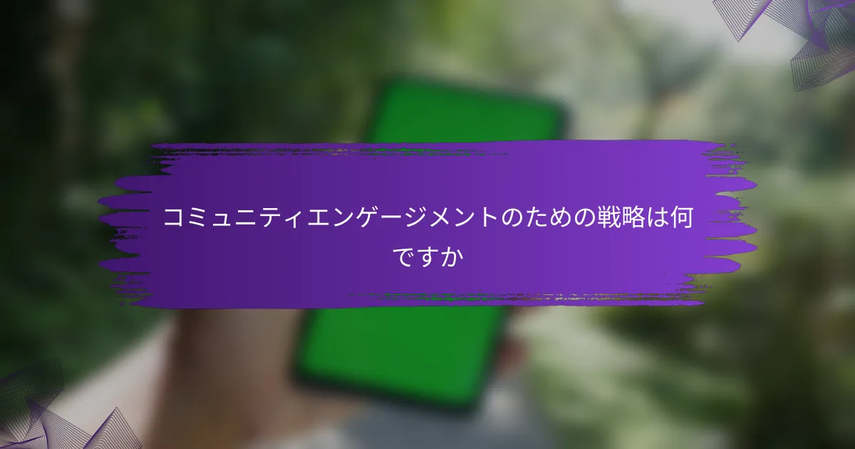 コミュニティエンゲージメントのための戦略は何ですか